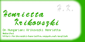 henrietta krikovszki business card